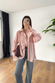 Kenissa Pembe Büzgülü Gömlek