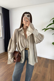 Kenissa Taş Büzgülü Gömlek