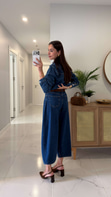 Kolers Lacivert Denim Gömlek Pantolon Takım