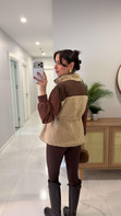 Kosiwa Kahve Vizon Peluş Mont