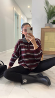Laura Bordo Antrasit Polo Yaka Triko