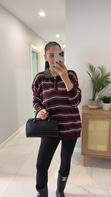 Laura Bordo Antrasit Polo Yaka Triko