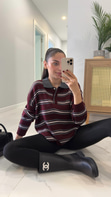 Laura Bordo Antrasit Polo Yaka Triko