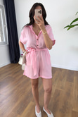 Levna Pembe Kuşaklı Kısa Tulum