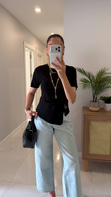 Listo Siyah Belden Tokalı Bluz