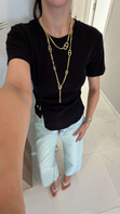 Listo Siyah Belden Tokalı Bluz
