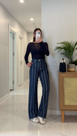 Loled Lacivert Çizgili Jean