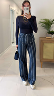 Loled Lacivert Çizgili Jean
