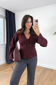 Lorsa Bordo V Yaka Detaylı Hırka