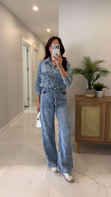 Loswe Mavi Gömlek Pantolon Denim Takım