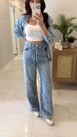 Loswe Mavi Gömlek Pantolon Denim Takım