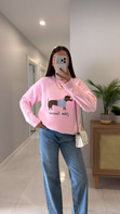 Lucky Pembe Dog Figürlü Triko