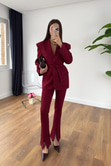 Lunis Bordo Kumaşlı Ceket Pantolon Takım