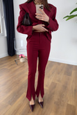 Lunis Bordo Kumaşlı Ceket Pantolon Takım