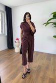 Luuma Bordo Bluz Yaka Detaylı Pantolon Takım