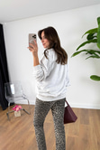 Mano Gri Leopar Figürlü Sweatshirt