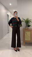 Maria Kahve Kemerli Pantolon