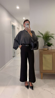 Maria Siyah Kemerli Pantolon