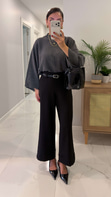Maria Siyah Kemerli Pantolon