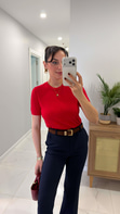 MD Asilla Kırmızı Basic Kısa Kol Triko