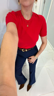 MD Asilla Kırmızı Basic Kısa Kol Triko