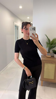 MD Asilla Siyah Basic Kısa Kol Triko