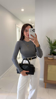 MD Sitra Antrasit Fitilli Uzun Kollu Bluz