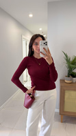 MD Sitra Bordo Fitilli Uzun Kollu Bluz
