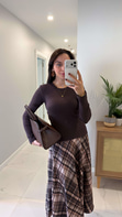 MD Sitra Kahve Fitilli Uzun Kollu Bluz