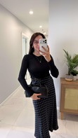 MD Sitra Siyah Fitilli Uzun Kollu Bluz