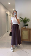 Md Violetta Kahve Beli Lastikli Tensel Etek