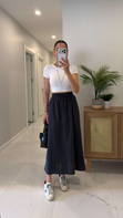 Md Violetta Siyah Beli Lastikli Tensel Etek