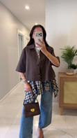 Milasa Kahve Oversize Crop Ceket