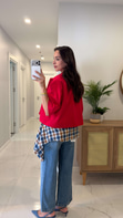 Milasa Kırmızı Oversize Crop Ceket