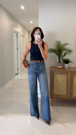 Mirorda Mavi Extra Yüksek Bel Wıde Leg Jean