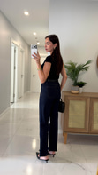 Modes Dark Blue Boncuklu Kesik Paça Jean