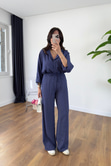 Monsa İndigo Tencel Pantolon Gömlek Takım
