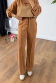 Nadia Camel Bej Paraşüt Kumaş Sweat-Pantolon Modal Takım