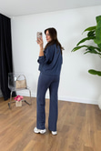 Nadia İndigo Paraşüt Kumaş Sweat-Pantolon Modal Takım