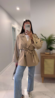 Nadisa Camel Kuşaklı Kısa Premium Trençkot