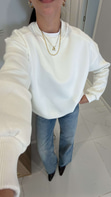 Nendy Beyaz Şardonlu Basic Sweat