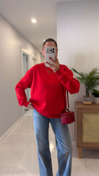 Nendy Kırmızı Şardonlu Basic Sweat