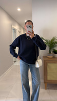 Nendy Lacivert Şardonlu Basic Sweat