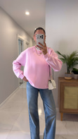 Nendy Pembe Şardonlu Basic Sweat
