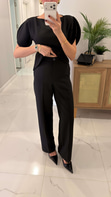 Noddwer Siyah Bluz Pantolon Takım