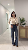 Noni Koyu Mavi Kar Yıkama Wıde Leg Jean