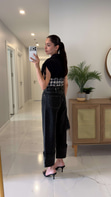 Nuluna Antrasit Paça Detaylı Straight Jean
