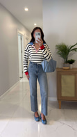 Nutre Açık Mavi Kar Yıkama Boy Fit Kesik Paça Jean