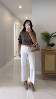 Nutre Beyaz Boy Fit Kesik Paça Jean