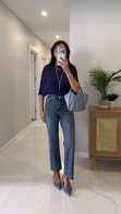 Nutre Koyu Ton Kar Yıkama Boy Fit Kesik Paça Jean